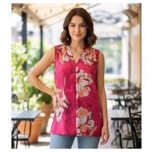 NINETY CLOTHING Co FLORAL Tank Top Shirt Sleeveless Bloomcore Women's SIZE XL